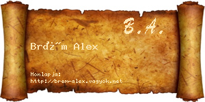 Brém Alex névjegykártya